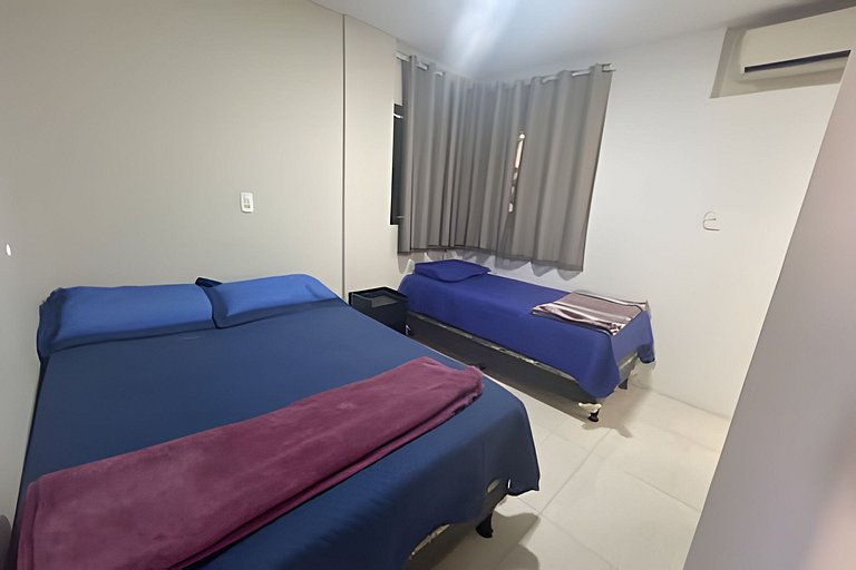 Para 10 pessoas, 03 quartos ar condicionado e ventilador, ga